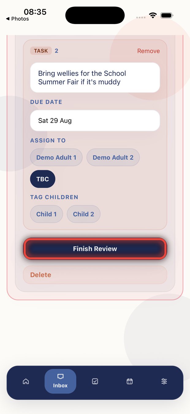 The Finish Review button